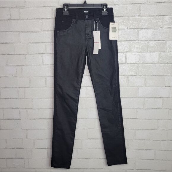 Hudson Black Waxed Skinny Jeans - Picture 1 of 6